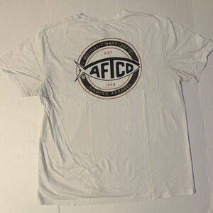 AFTCO White Short Sleeve Tee with chest pocket